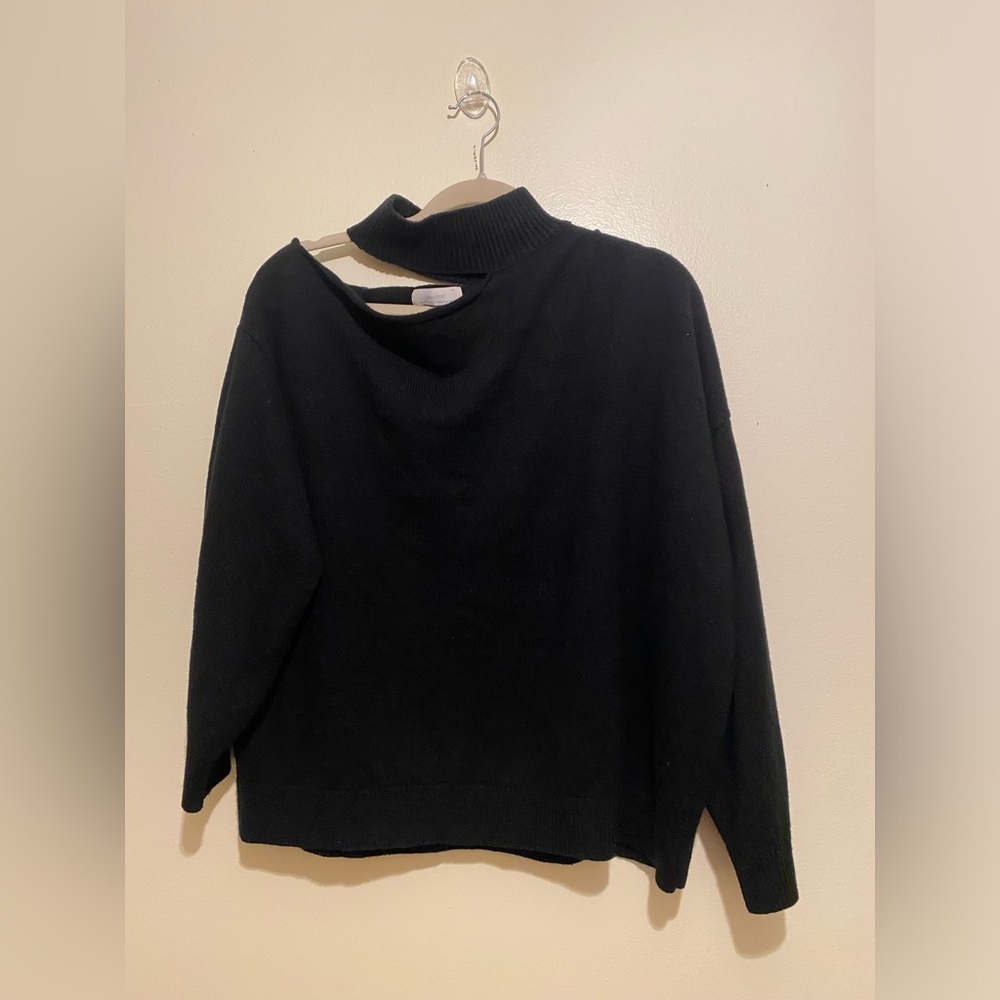 OAK + FORT Black Turtleneck Cut off Sweater. Size S